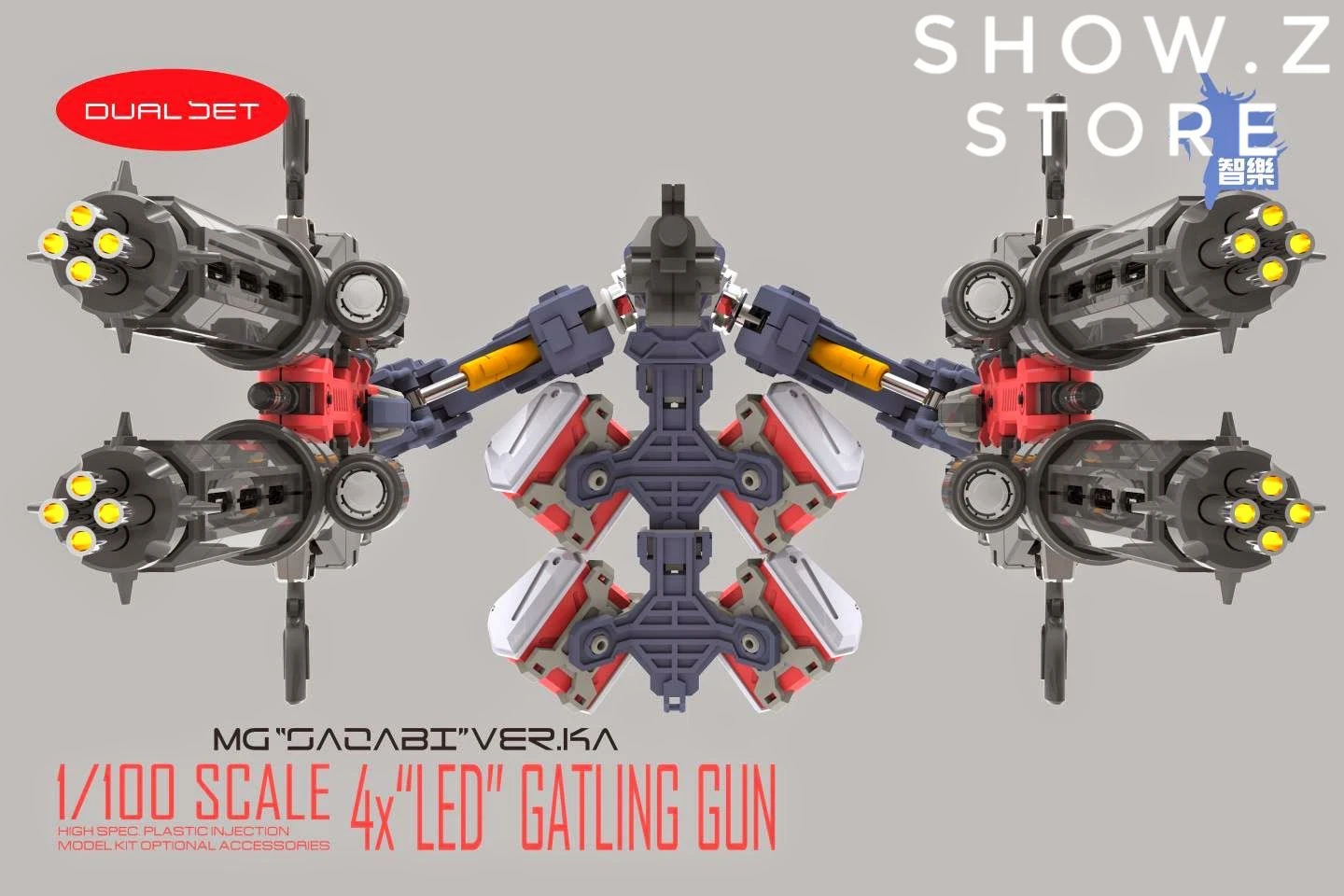 Zhile ZL MG 1/100 4X Sazabi MSN-04 Gatling Gun Add On Kit W/ LED 5 Zhile ZL MG 1/100 4X Sazabi MSN-04 Gatling Gun Add On Kit W/ LED - Image 5