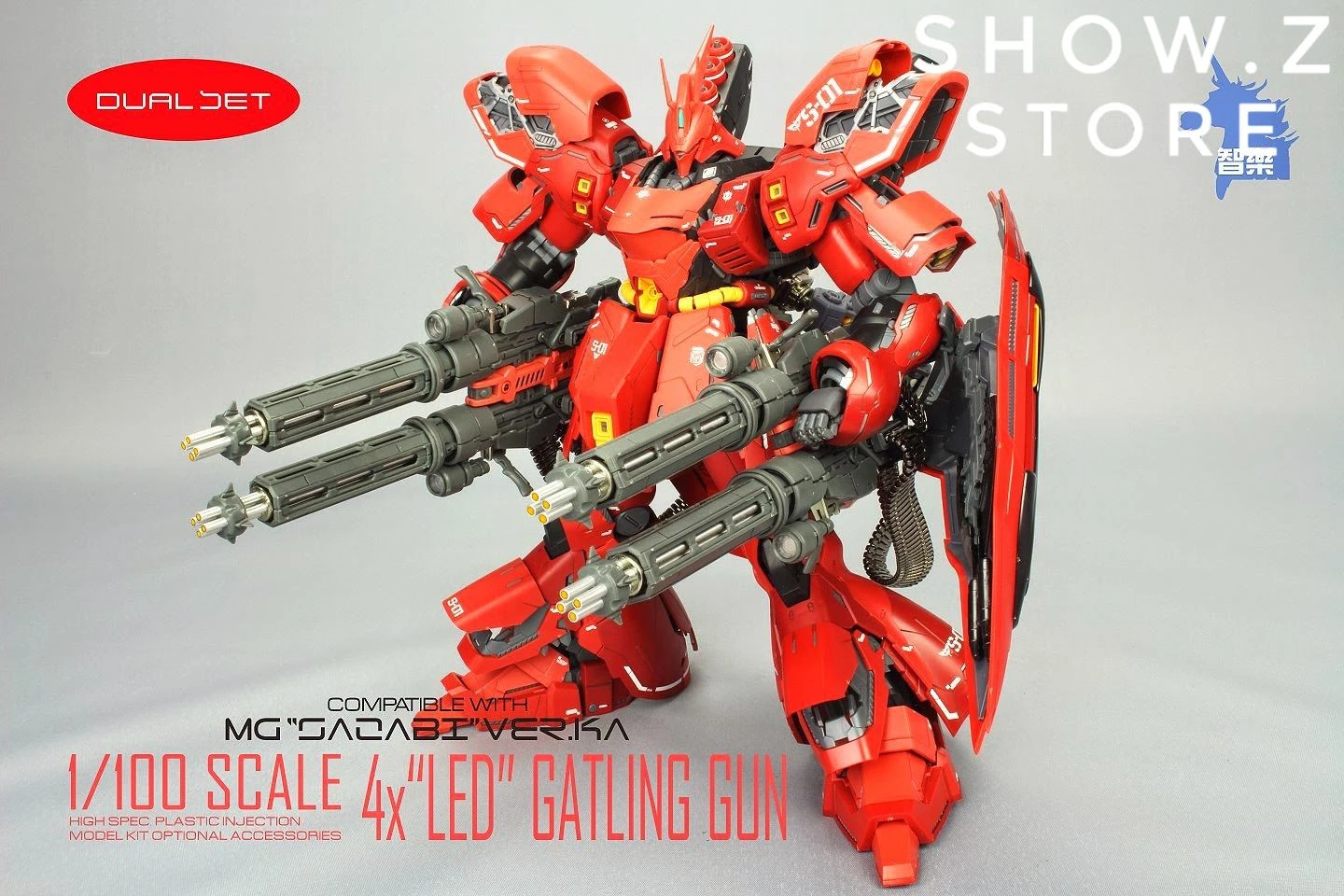 Zhile ZL MG 1/100 4X Sazabi MSN-04 Gatling Gun Add On Kit W/ LED 8 Zhile ZL MG 1/100 4X Sazabi MSN-04 Gatling Gun Add On Kit W/ LED - Image 8