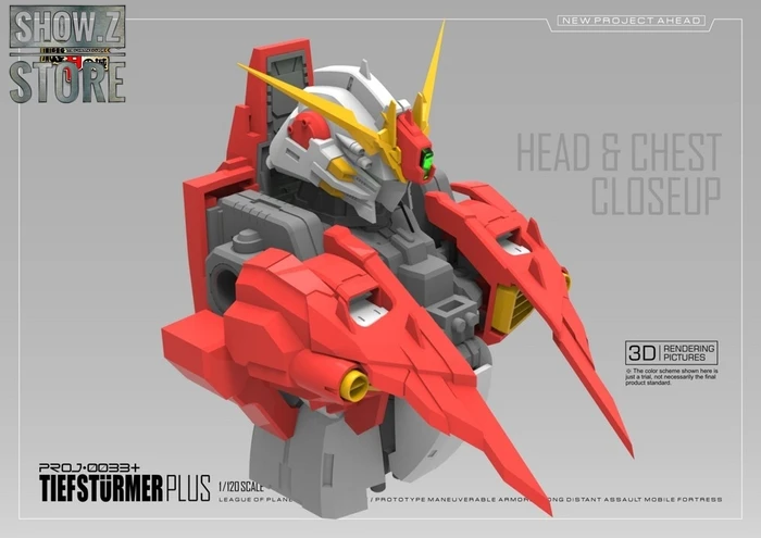 Mechanicore Hobby Studio 1/120 PROJ-0033+ 2.0 MSA-0011(Bst)303E Deep Striker Gundam Tief Sturmer Plus Camouflage Red Standard Version 4 Mechanicore Hobby Studio 1/120 PROJ-0033+ 2.0 MSA-0011(Bst)303E Deep Striker Gundam Tief Sturmer Plus Camouflage Red Standard Version - Image 4